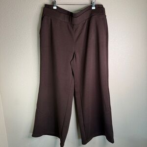 OGL FuzzLuxe Double Waistband Straight Leg Pants w/ Pockets | 2XL | Espresso